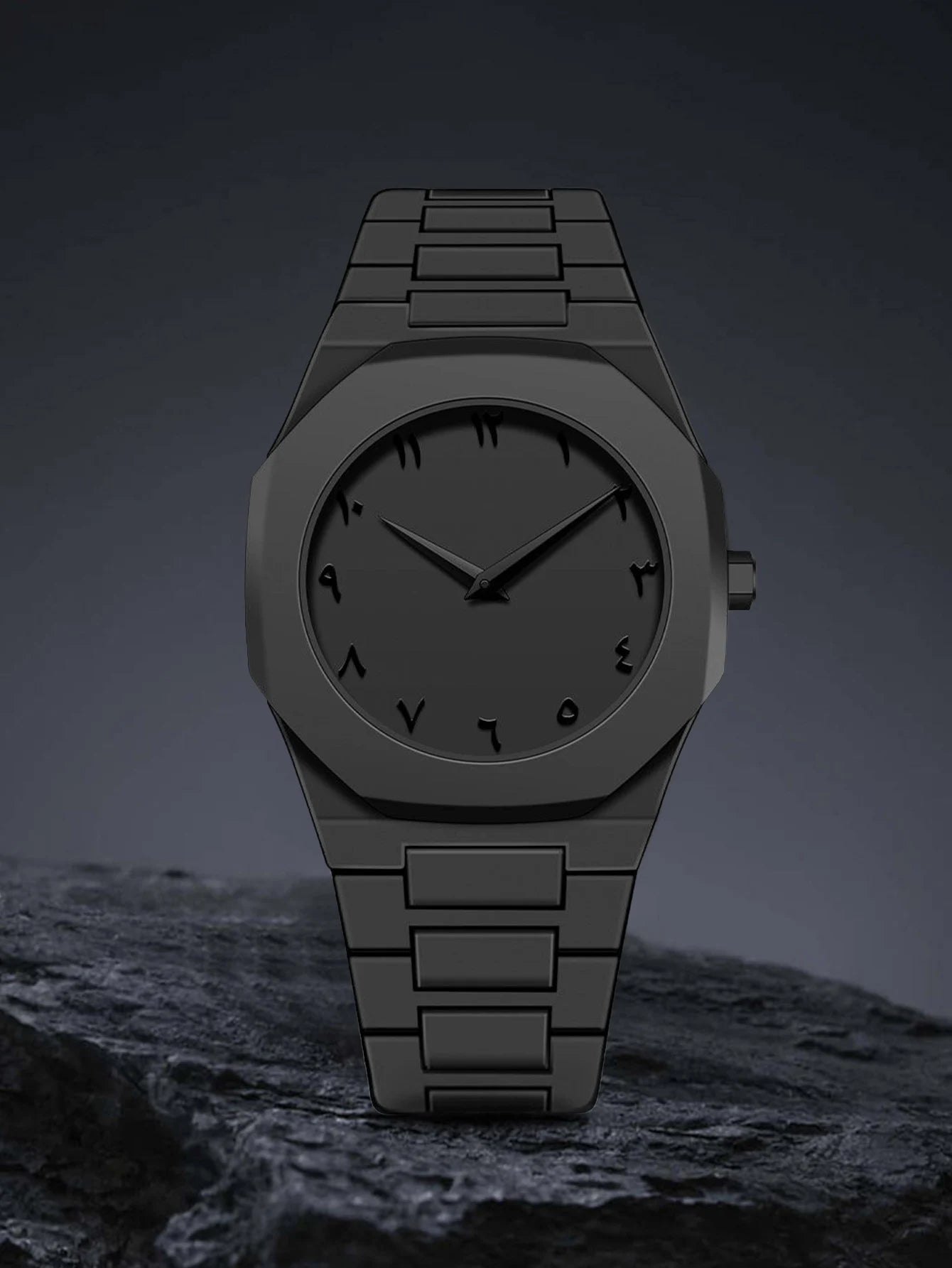 Mens watch, Quartz,  clean contemporary style.  Better picture in images.  Black watch with Black lettering is really low in stock.  Several other choices.