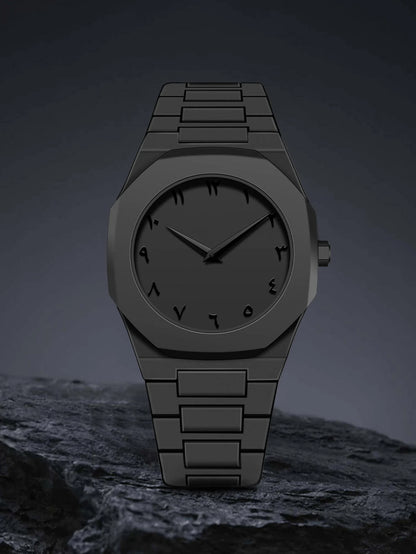 Mens watch, Quartz,  clean contemporary style.  Better picture in images.  Black watch with Black lettering is really low in stock.  Several other choices.