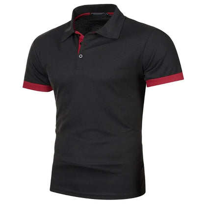 Mens Short Sleeve Polo Shirt, Solid Color Streetwear,  Lightweight Lapel Tshirts for Mens Summer Sport T