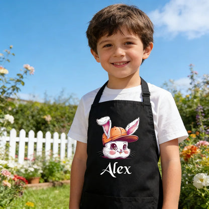 Personalized Easter Bunny Children's Apron, Spring Kitchen Supplies,  Holiday Home Decoration Love Baking for Kids, Cute Easter Gift