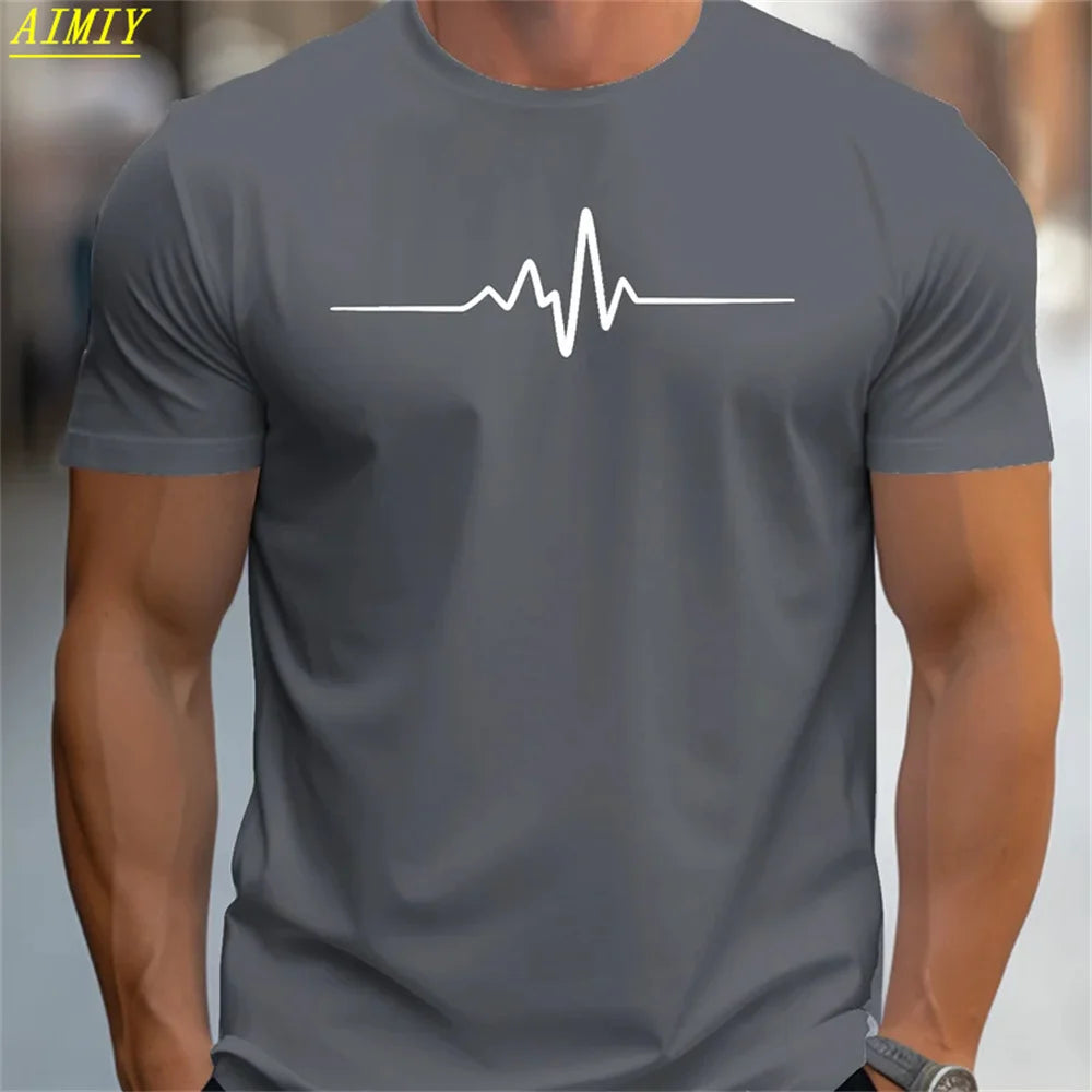 Summer Men's T-shirt Top,  Casual,  Loose Fit , Oversized T-shirt,  PARI Letter Pattern,  Printed Round Neck,  Short Sleeved Many Colors