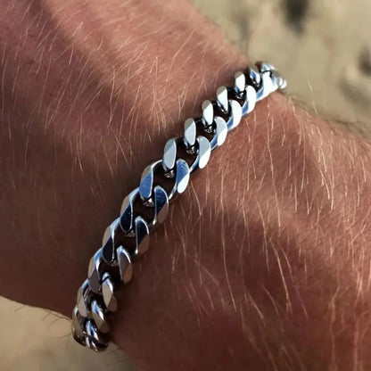 Wannee New Trendy Cuban Chain Men Bracelet Classic Stainless Steel 3 5 7mm Width Chain Bracelet For Men Women Jewelry Party Gift