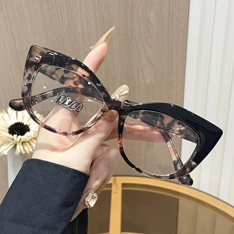 New style Stylish Cat-Eye Glasses with Unique Blue Light Blocking Feature.   Retro-Style Eyewear Designed for Women with Color.  The only combination of color that isnt available is BLUE/LEOPARD.  Everything else is Very Good