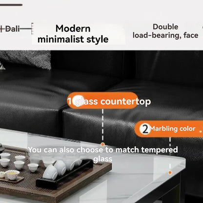 Tea table, living room, household, small apartment, next to sofa, office, marble patterned tea table,