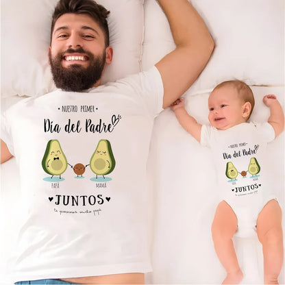 Our First Father's Day Together,  Family Matching Outfit.   Infant Romper+Daddy T-Shirt Family Clothing . Fathers Day Best Gifts