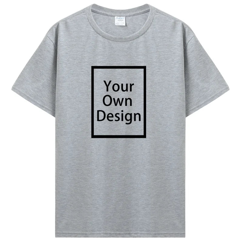 Cotton Customized Print with Short Sleeves.  T Shirt  for Men/ Women.  DIY Your Liked  Photo Or Logo Cotton T-shirt.