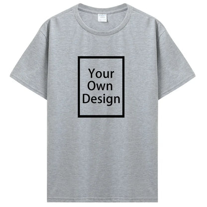 Cotton Customized Print with Short Sleeves.  T Shirt  for Men/ Women.  DIY Your Liked  Photo Or Logo Cotton T-shirt.