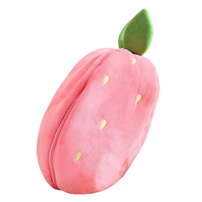 25cm Cute Strawberry /Carrot Rabbit Plush Stuffed Toy.  Creative Into Fruit Transform Baby Cuddly Bunny Doll for Kid Birthday/Easter Gift.