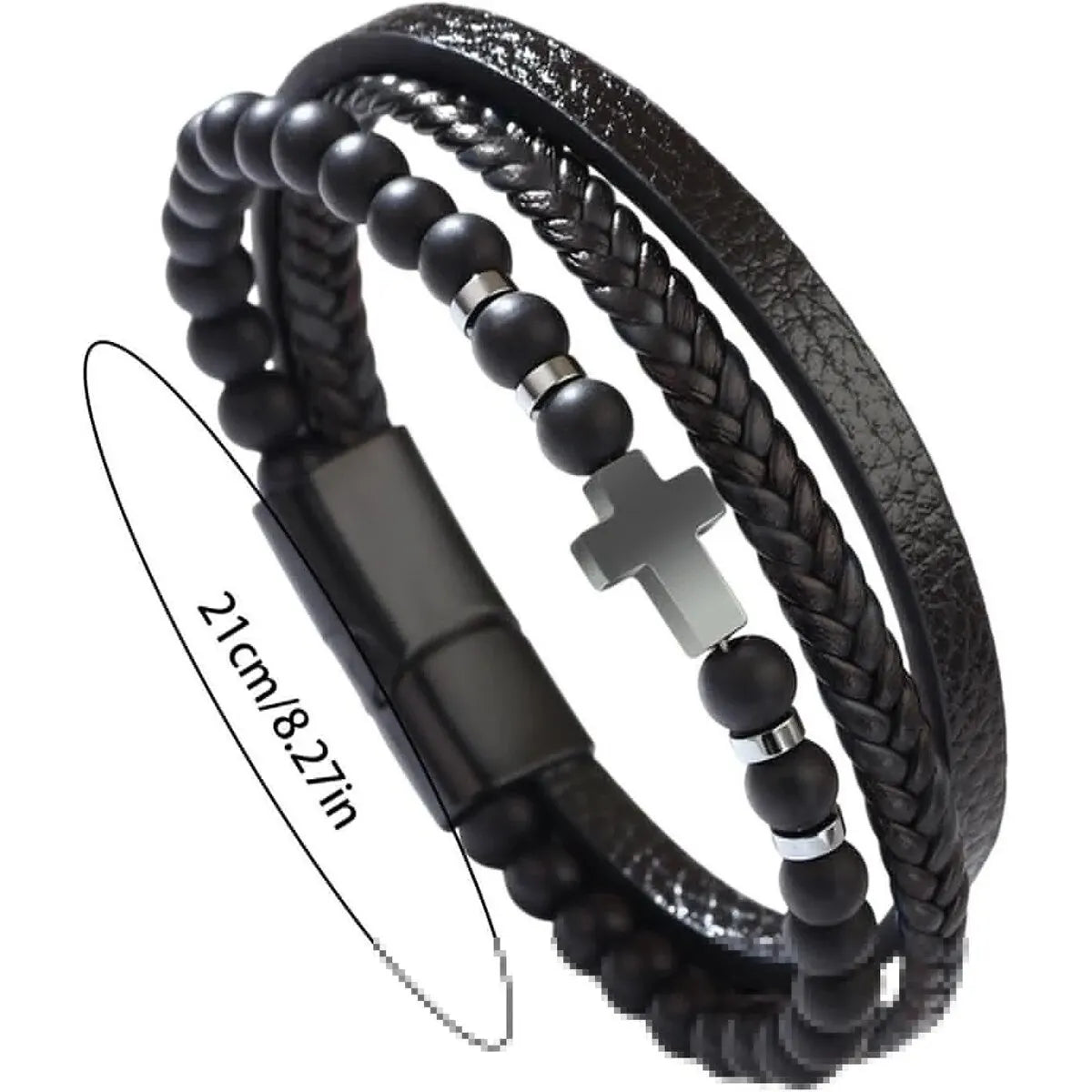 Cross Bracelet Men/Women, Multi-Strand Woven Bangle, Cuff Wristband Or Birthday Gift for Him.  The yellow-tiger eye is almost gone and the other 2 dark stones are Plentiful.