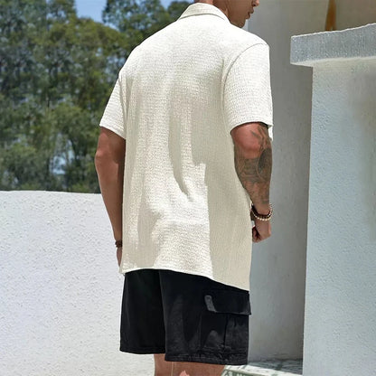 Men's Casual Shirt Summer Short Sleeve Male Clothing Hip Hop Streetwear Plus Tops Black White Tee Fashion Baggy Shirt For Men