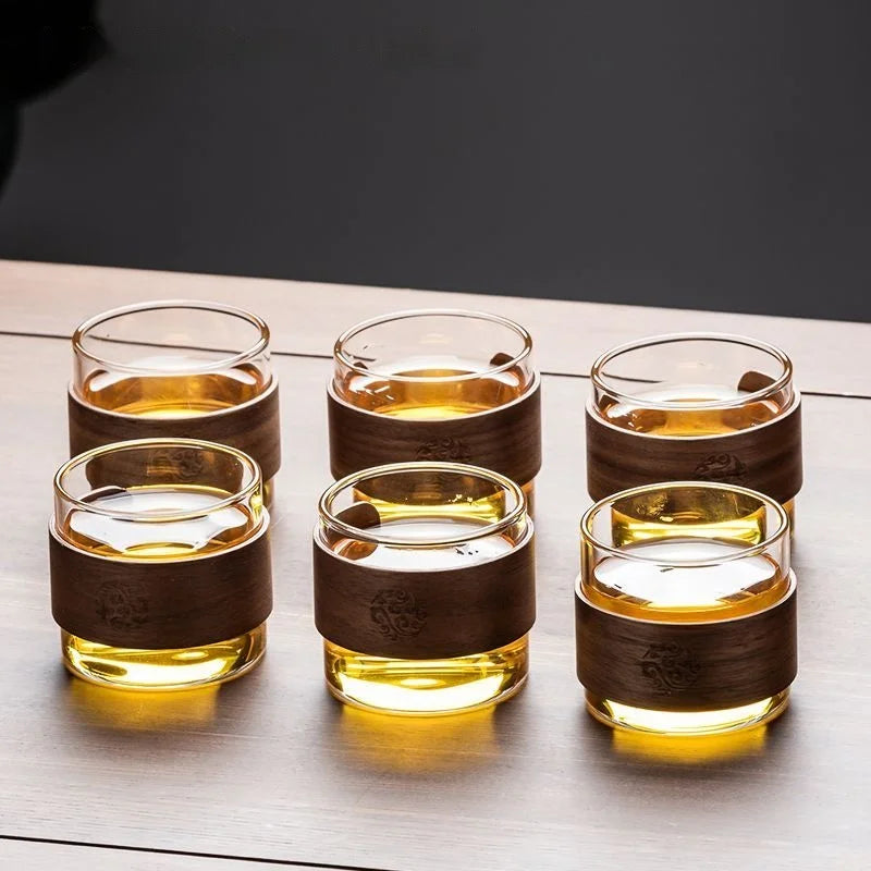 600ML Family Glass Teapot Set Transparent Glass Teacup, Small Teacup Pyrex Glass Tea Set.   Flower Teapot Coffee Pot