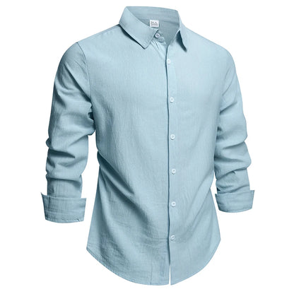 100% Linen Cotton Shirt Men Casual Fashion Male Clothing High Quality Tops Black /White / colors.  Shirts for  casual or Business.   Long Sleeve Shirt for  Men