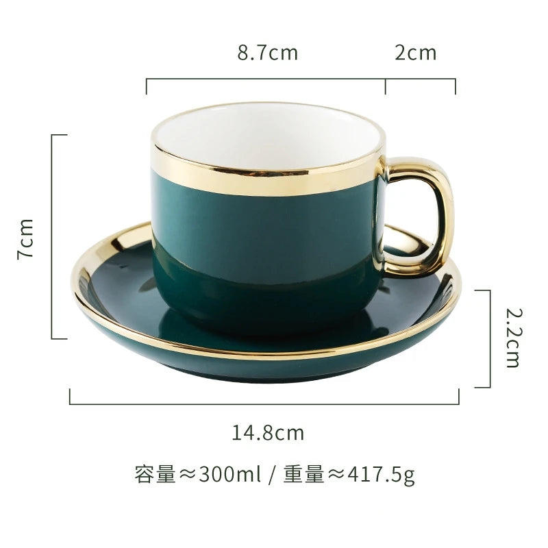 Luxury Forest Green Ceramic Dinnerware Set,  Including  Shallow Plates,  Rice,  Soup Bowls,  Fish,  Dish And Spoon