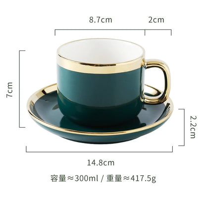Luxury Forest Green Ceramic Dinnerware Set,  Including  Shallow Plates,  Rice,  Soup Bowls,  Fish,  Dish And Spoon