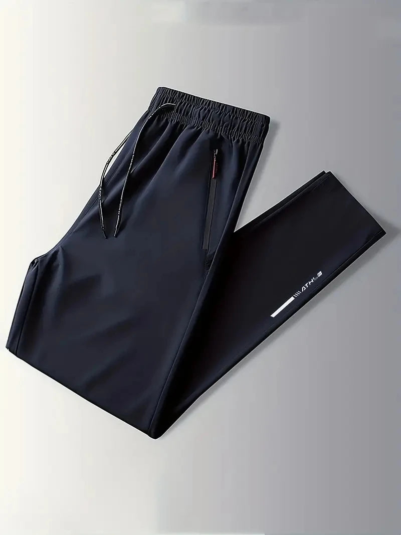 Soft Men's Casual Straight Pants,  Stretch Elastic Waist,  Jogger,  Classic Blue /Black/ Gray Trousers with Plus Sizes