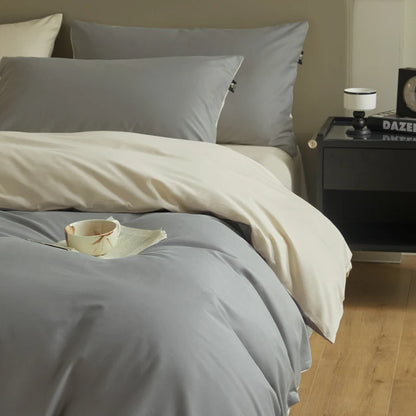A-Class 100s Long-Staple Cotton Sateen, Brushed,  Solid Bedding Set Duvet Cover Set Luxurious Milled Softness, Smooth