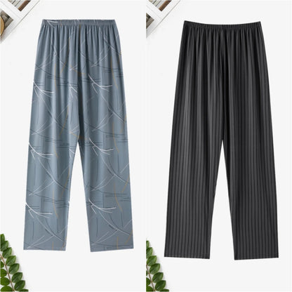 Men's Pajama Pants, Summer Trousers, Home Trousers, Thin Spring and Autumn,  Loose Plus Sizes.   Can Be Worn Outside.