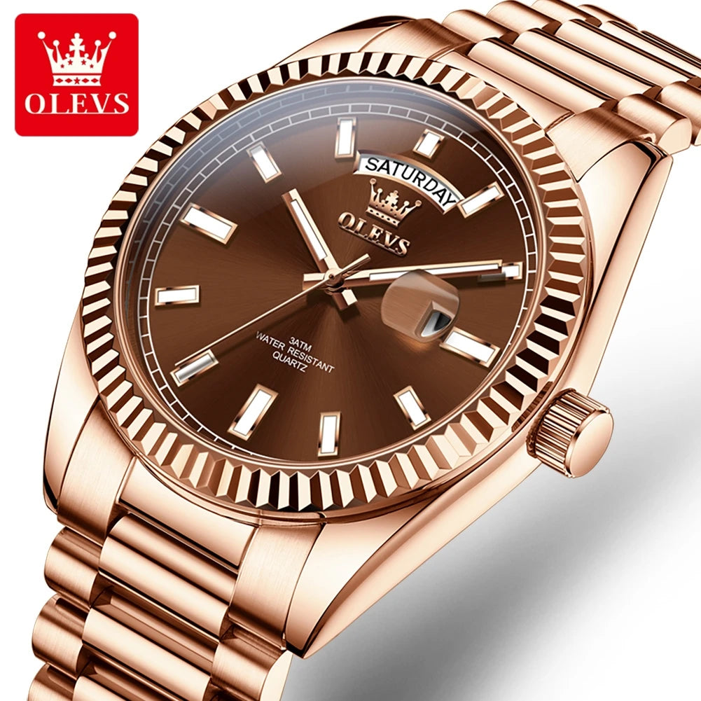 Men's Watch,  Top Brand Luxury Wrist Watch For Men , Fashion Rose Gold,  Stainless Steel,  Waterproof Watch, Day /Date /Quartz Clock.  Good availabilty!!!