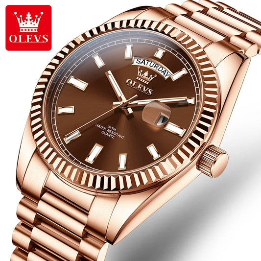 Men's Watch,  Top Brand Luxury Wrist Watch For Men , Fashion Rose Gold,  Stainless Steel,  Waterproof Watch, Day /Date /Quartz Clock.  Good availabilty!!!
