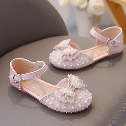 Spring and Summer Girls' Princess Shoes,  Sandals,  Flat  Kids Dresses Shoes with Pearl  for Kids and Teens