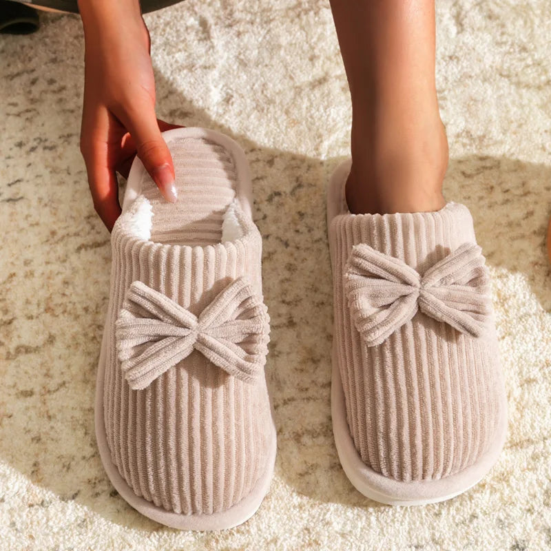 Women's Bow Slippers Fall/Winter/Spring. Lightweight and Comfortable, Soft and Warm  for  your Home.