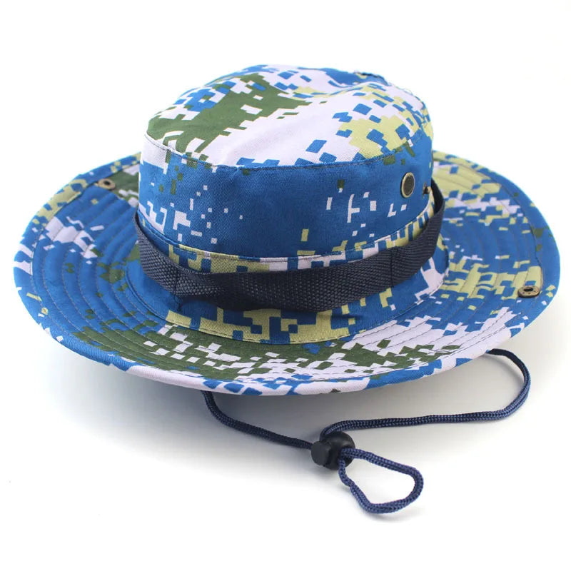 Camouflage or solid Tactical Cap, Bucket Hat/ Caps also in  Camo for adults or older teens.   Outdoor Protection in the sun.