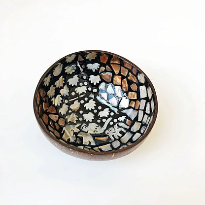Handmade Alien Coconut Shell Bowl, Inlaid Shells, Wood Bowl,  Storage, Salad Bowl,  Key Storage,  Tray, Home Decoration, Hand Wash!!!