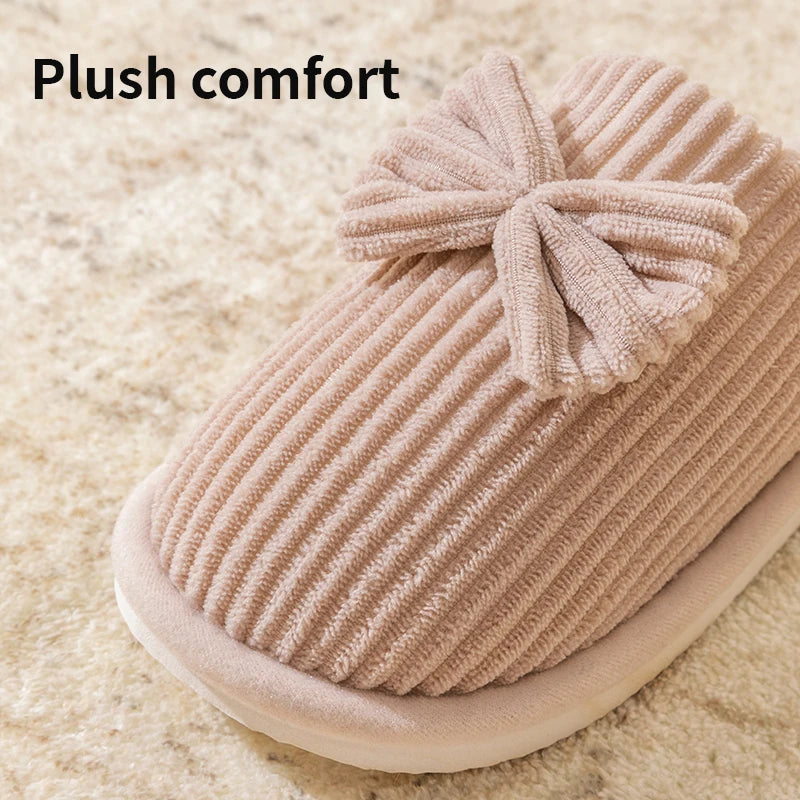 Women's Bow Slippers Fall/Winter/Spring. Lightweight and Comfortable, Soft and Warm  for  your Home.