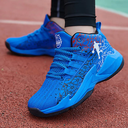 Children‘s Basketball Shoes, Non-slip, Breathable Basketball Training Sneakers,  Lace-up Boys Girls Basketball  Athletic Shoes
