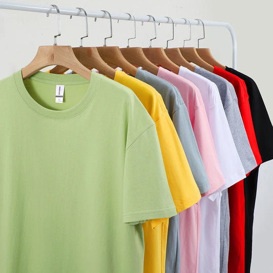 100% Cotton Solid T-shirts for Men / Woman, older Teens, Short Sleeve Fashion Brand Trend,  Casual Soft Clothing Tees,  Customized Products,  Summer Tops, ,