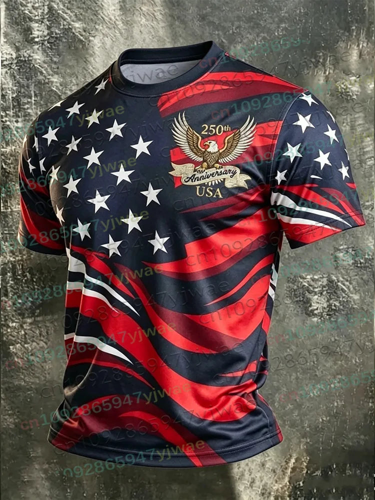 America 250th Anniversary 3D Print Mens TShirt USA Flag 1776–2026 Patriotic American Independence Day Apparel  and any other Patriotic Holiday, or everday just because.