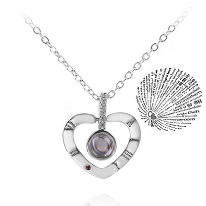Projection Necklace 100 Languages  for I Love You. Pendant Necklaces For Lover Girlfriend, Creative, Couples Romantic Jewelry Gifts
