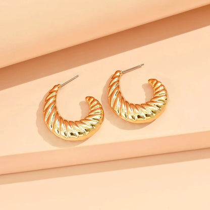 серьги Geometric Irregular Metallic Color Earrings for Women 2024 Minimalist Style Personality Earrings Trendy Jewelry Gift