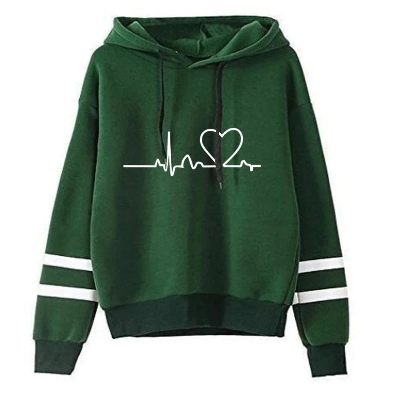 Womens Casual Tracksuit.  Versatile Sweatshirt with Hoodie  Black Sweatpants with High Quality Print.
