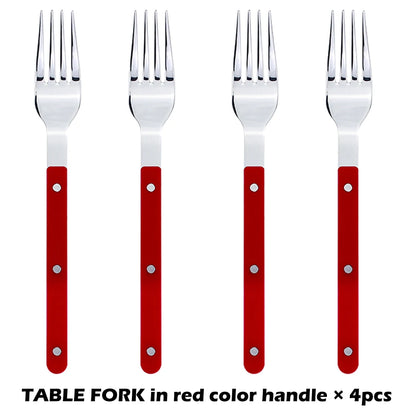 Fashionable Design Top Mirror Polishing Cutlery Sets of Stainless Steel 18/8(304) ABS Handle With Rivets Silverware Set For Kitchen and everday  serving