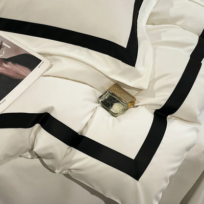 4Pcs Brushed Microfiber King / Queen / Double/ Twin.  Soft Premium Hotel Patchwork Duvet cover Flat/Fitted sheet  and 2 Pillowcases