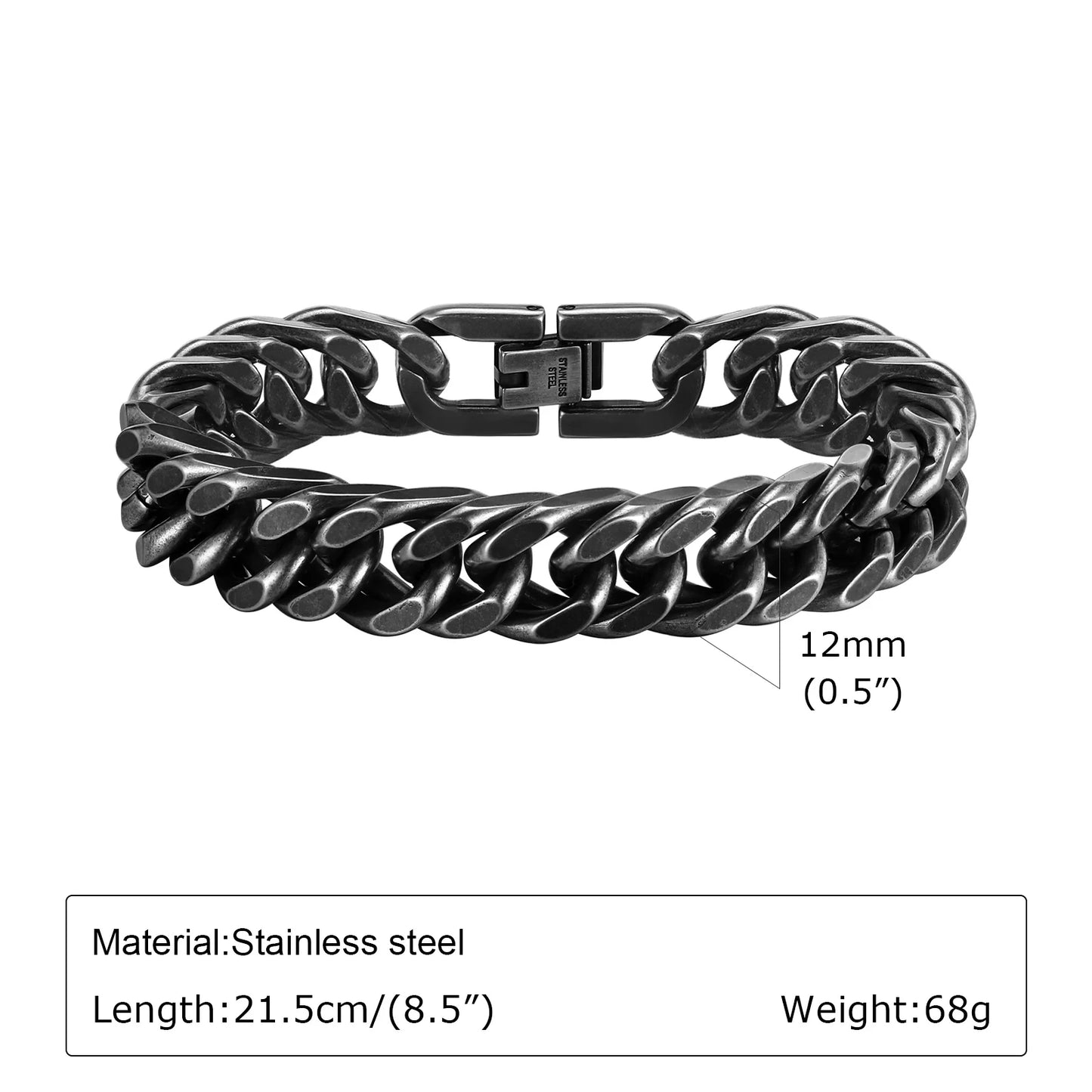 Vintage Chain Bracelets for Men, Boys. Byzantine Stainless Steel Braided Link Wristband,Retro Jewelry for any occasion but PERFECT FATHERS DAY Gift