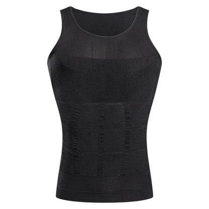 Mens Body Shaper,  Slimming Compression Vest and undershirt,   Seamless Waist Trainer,  Tank Top for Belly Control.