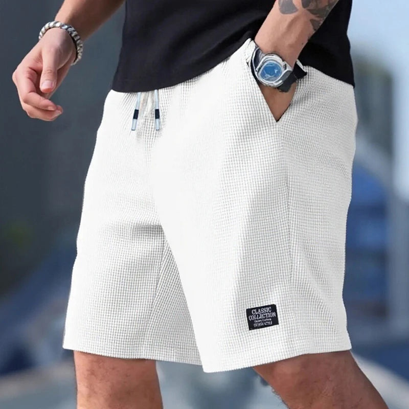 Men's Shorts,  Casual Pants, Beach Shorts,  Textured Fabric, Breathable Pants, Suitable for Daily Casual Wear and Sports