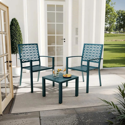 Patio Bistro Set,  3 Piece, Bistro Table and Chairs (Set of 2 ) Outdoor, Small Patio Furniture Sets with Coffee Table Garden Supplies,