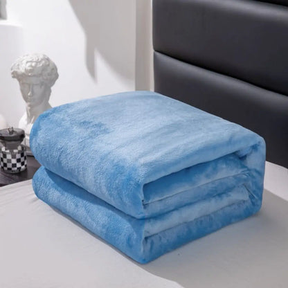 1pc, simple and plain colored plush blanket, multifunctional Farley plush blanket cover, thickened and warm