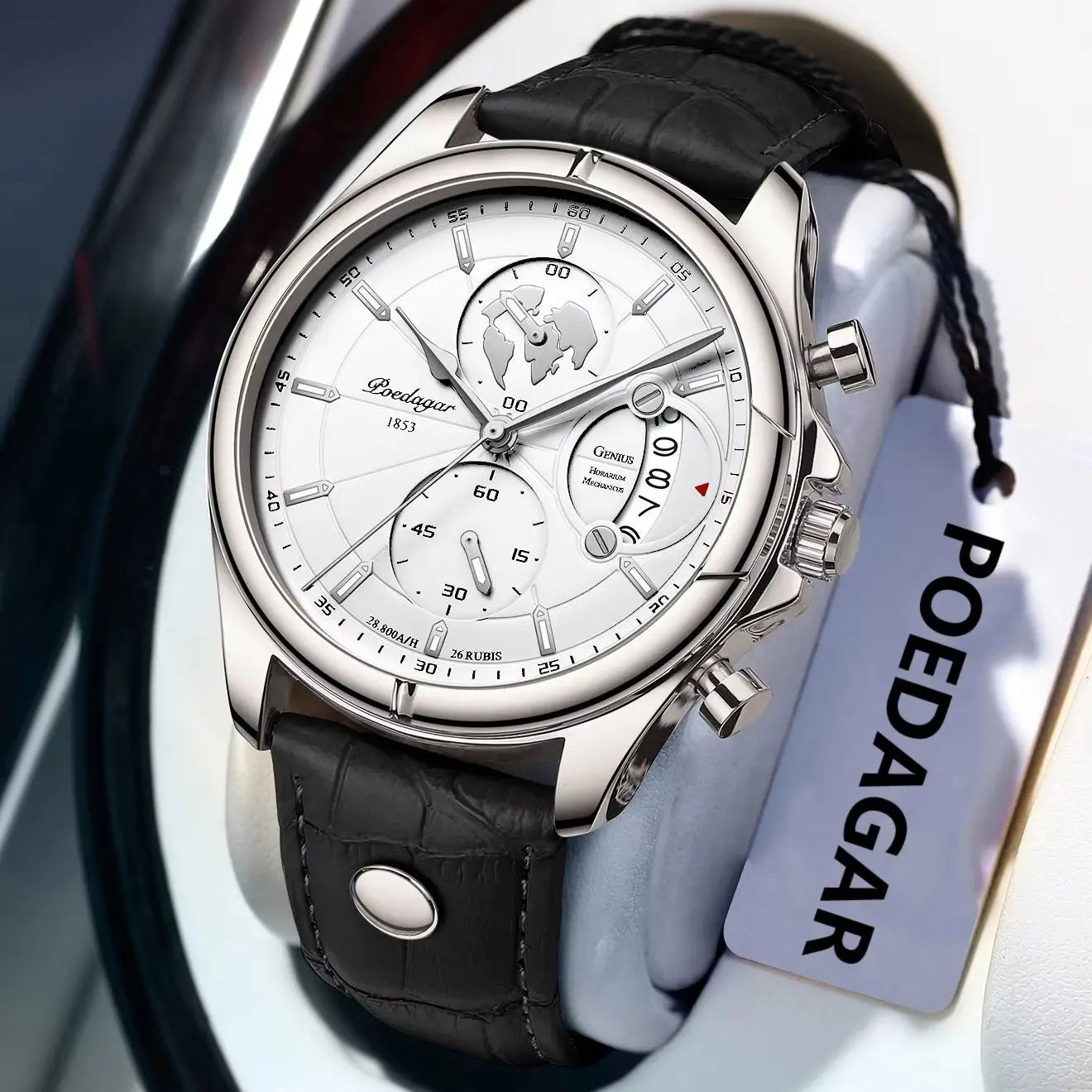 Luxury Mens  Wristwatch,  Chronograph Date,  Waterproof,  Leather.  Mens  Watch,  Quartz, Men's Watches