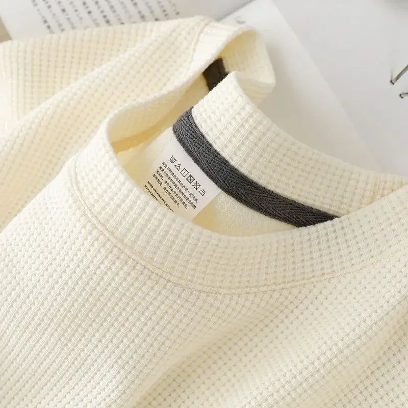 Men's Summer Waffle Round Neck,  Short Sleeve T-Shirt.   Comfortable,Breathable Short-Sleeved Top for Casual Wear.  Sound Perfect for a FATHERS DAY Gift!!!