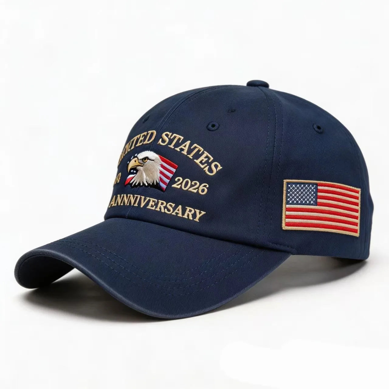 250th Anniversary Twill Baseball Cap Unisex Sun hat,  Visor cap, Unable to verify the type of finish on the cap.  Fabric of cap is cotton.