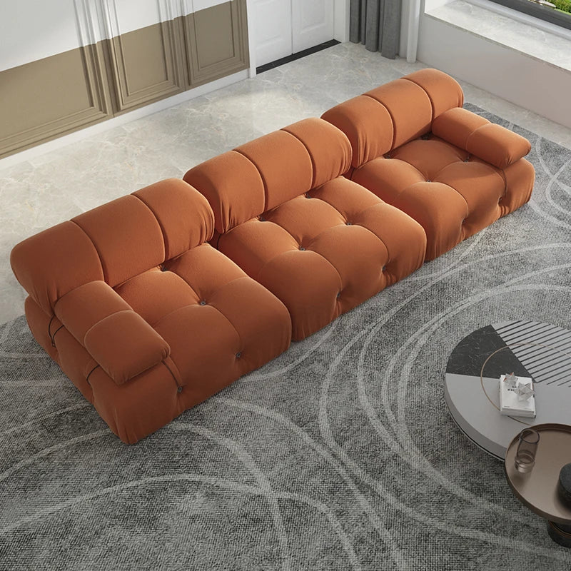 104" Minimalist Modular Sectional Sofas. Modern Velvet Convertible Couches  for 3. Seats 3 in Living Room Sofa Sets.