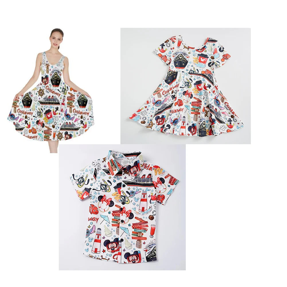 Cruise Dress Family Outfits Mother Son Daughter Summer Matching Dress