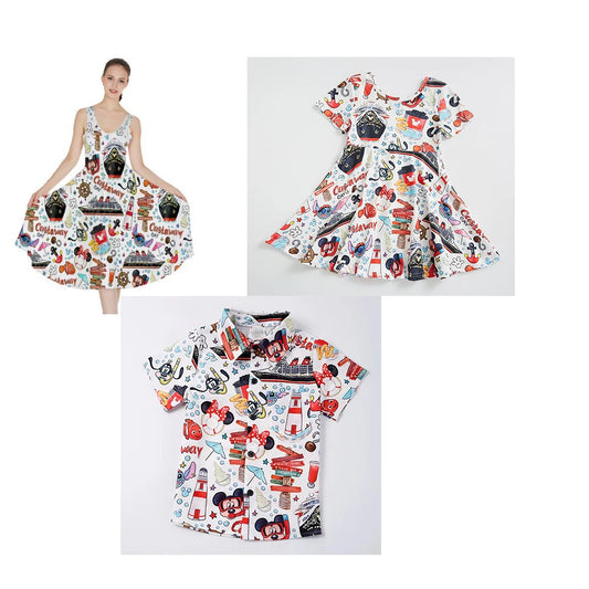 Cruise Dress Family Outfits Mother Son Daughter Summer Matching Dress