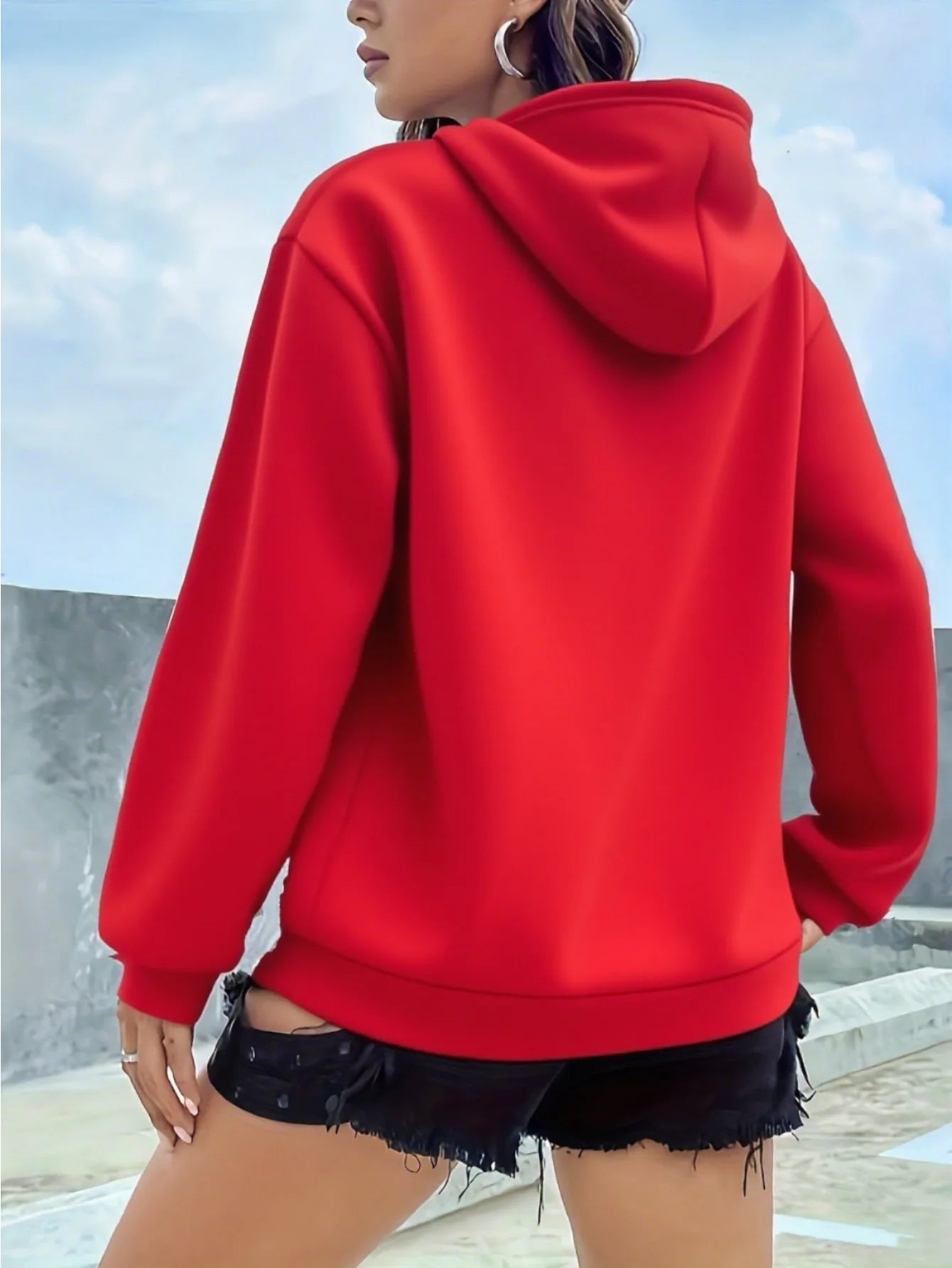 Women's autumn and winter loose casual comfortable letter printed,  thick, long sleeved,  round neck hoodie pullover