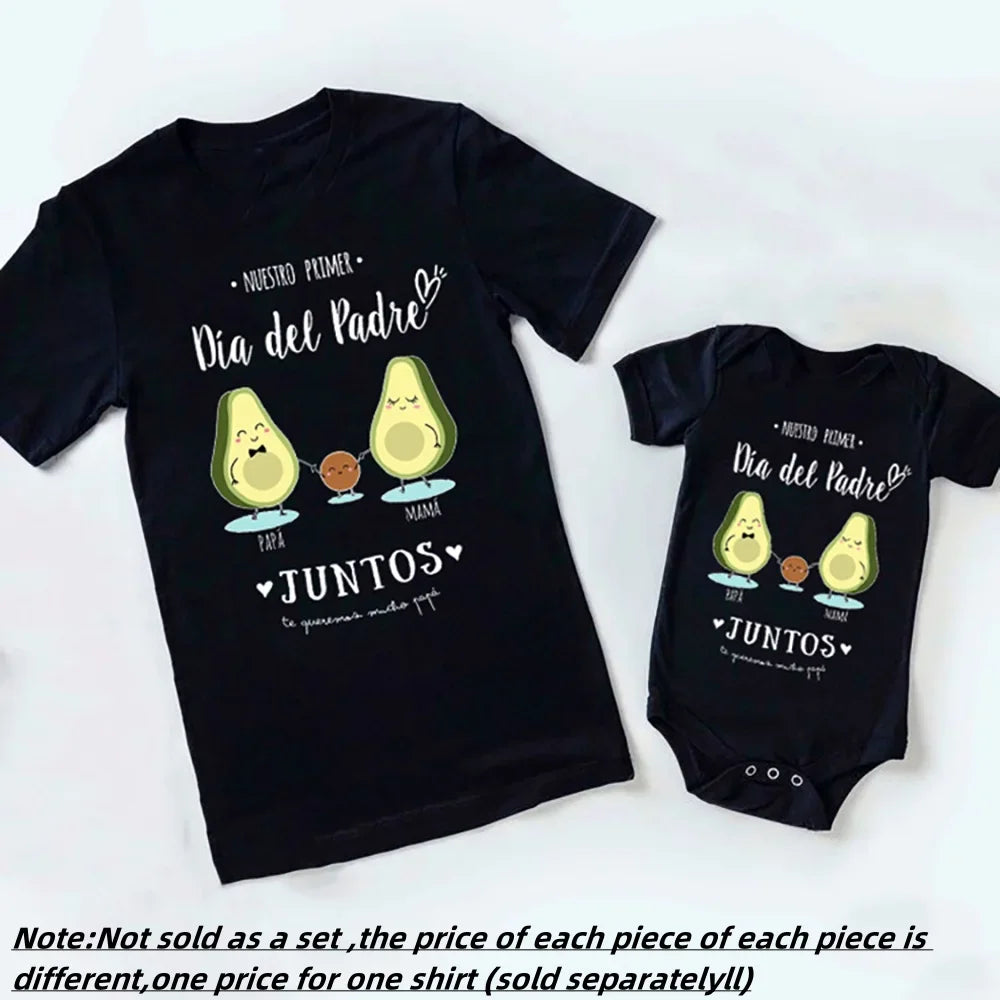 Our First Father's Day Together,  Family Matching Outfit.   Infant Romper+Daddy T-Shirt Family Clothing . Fathers Day Best Gifts