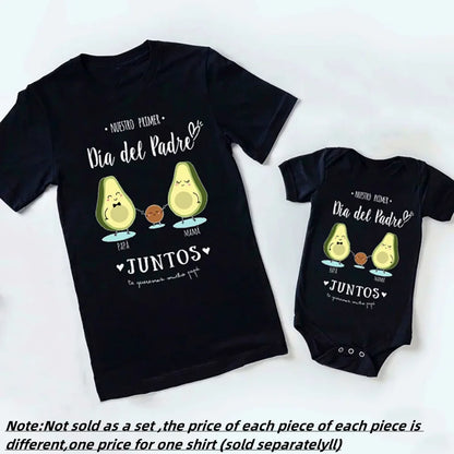 Our First Father's Day Together,  Family Matching Outfit.   Infant Romper+Daddy T-Shirt Family Clothing . Fathers Day Best Gifts